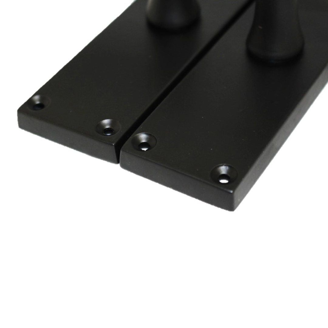 Poignées de porte à levier à défilement et loquet interne - Noir mat 118 x 40 mm