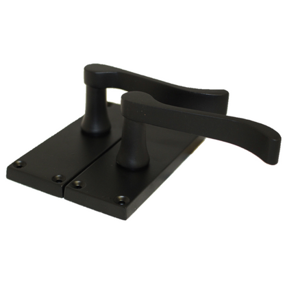Poignées de porte à levier à défilement et loquet interne - Charnières noires mates 118 x 40 mm