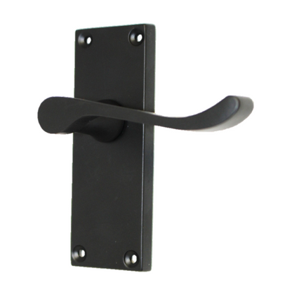 Poignées de porte à levier à défilement et loquet interne - Noir mat 118 x 40 mm