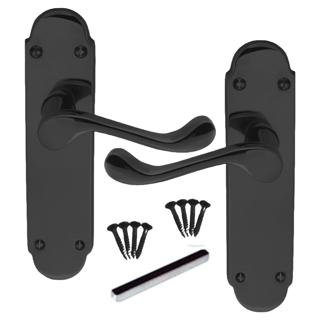 Poignées de porte multipack Epsom Latch, nickel noir, style victorien, levier à volutes, 1/4/6 paires