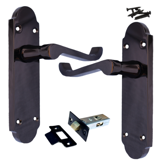 Loquet de porte Epsom à levier à défilement - Pack nickel noir