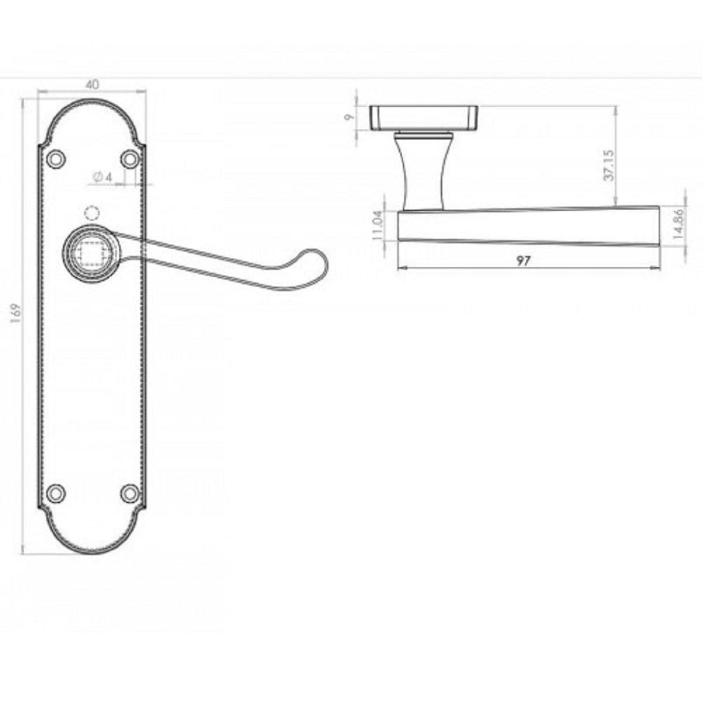 Poignées de porte multipack Epsom Latch, nickel noir, style victorien, levier à volutes, 1/4/6 paires