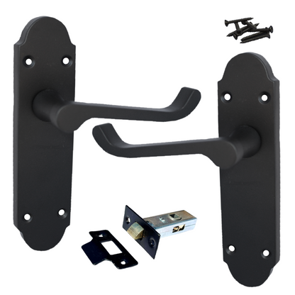 Loquet de porte Epsom à levier style victorien - Pack noir mat
