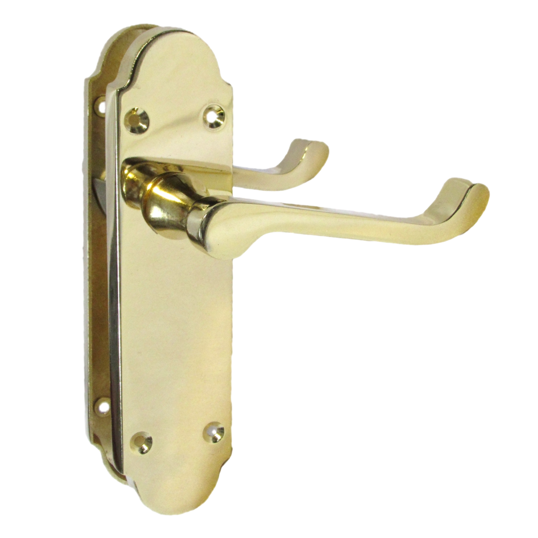 Loquet de porte Epsom à levier à volutes victorienne - Laiton