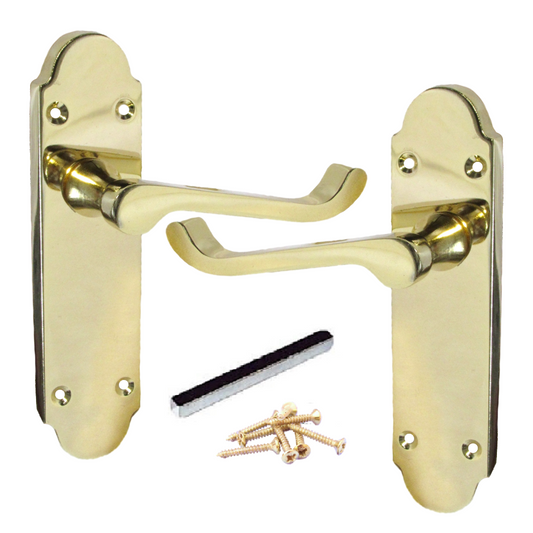Loquet de porte Epsom à levier à volutes victorienne - Laiton