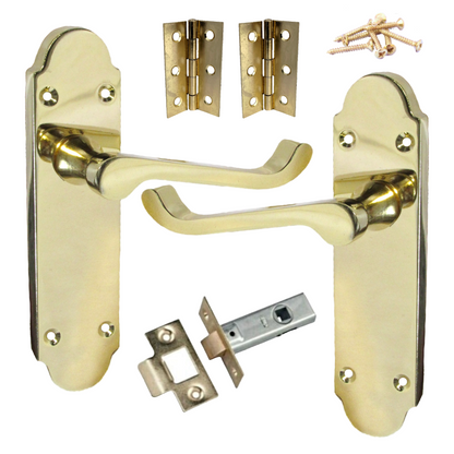 Loquet de porte Epsom à levier à volutes victorienne - Charnières en laiton