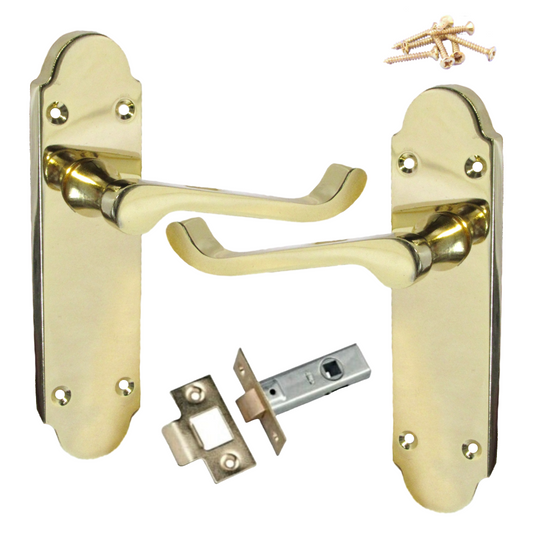 Loquet de porte Epsom à levier style victorien - Pack laiton