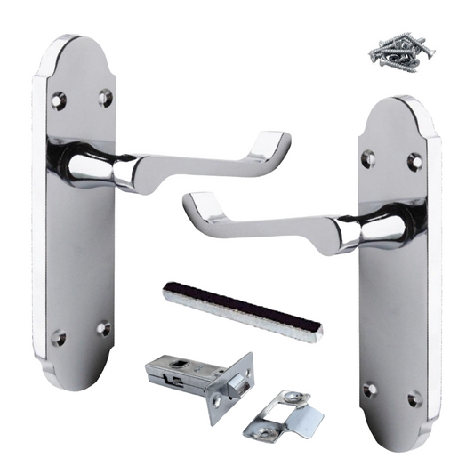 Loquet de porte Epsom à levier style victorien - Pack chromé