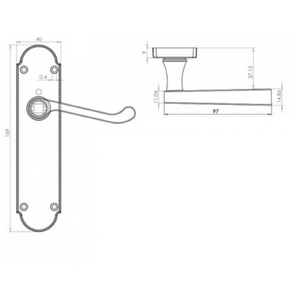 Poignée de porte Epsom à clé, levier à défilement, chrome poli, 1/4/6 paires