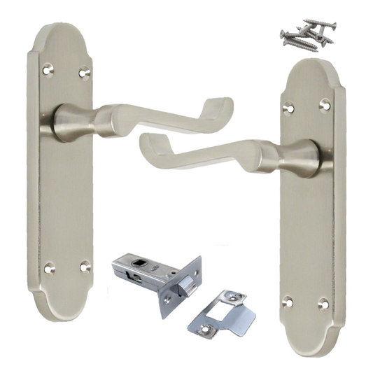Poignées de porte Epsom à loquet interne et levier à défilement - Pack satiné