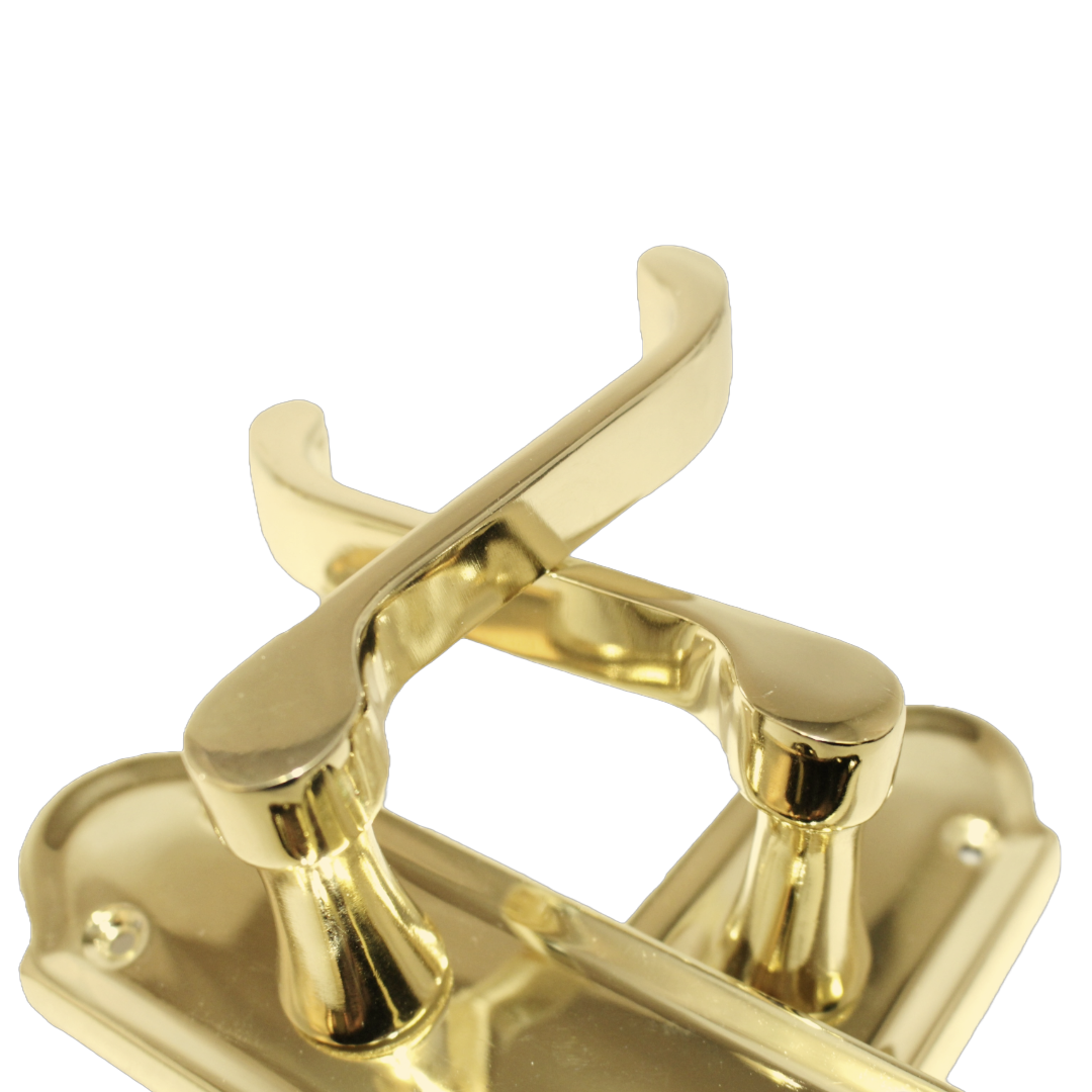 Loquet de porte Ashford à levier à volutes - Pack de loquets en laiton poli