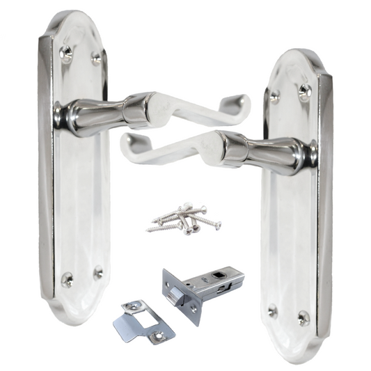 Loquet de poignée de porte Ashford à levier à défilement - Pack de loquets chromés