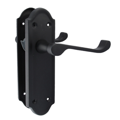 Loquet de poignée de porte Ashford à levier à défilement - Pack de loquets noir mat