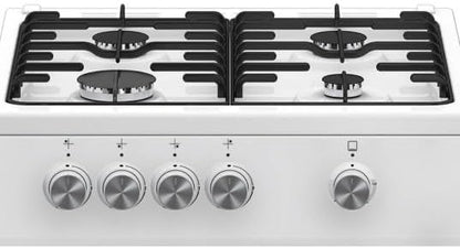 Beko cuisinière gaz FSG52000DWC, autonome, blanc, rotatif, foyer avant