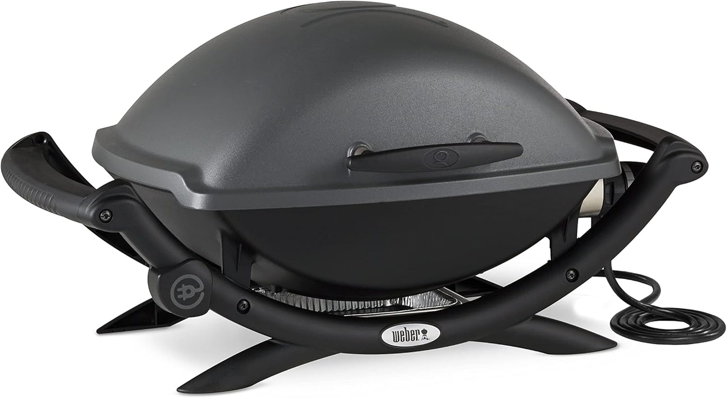 Weber Q2400 barbecue électrique gris foncé, support, 54x39cm, fonte