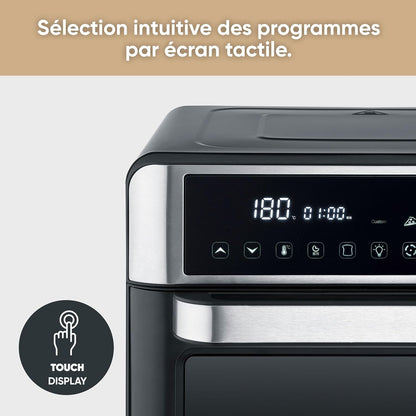 SEVERIN Mini-Four Air Chaud 12-en-1 25L Noir/Inox 2200W Écran Tactile TO9579