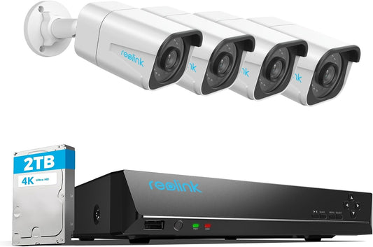 Reolink kit surveillance 4K PoE 8CH 2To, 4x8MP, vision 30m, audio, RLK8-800B4