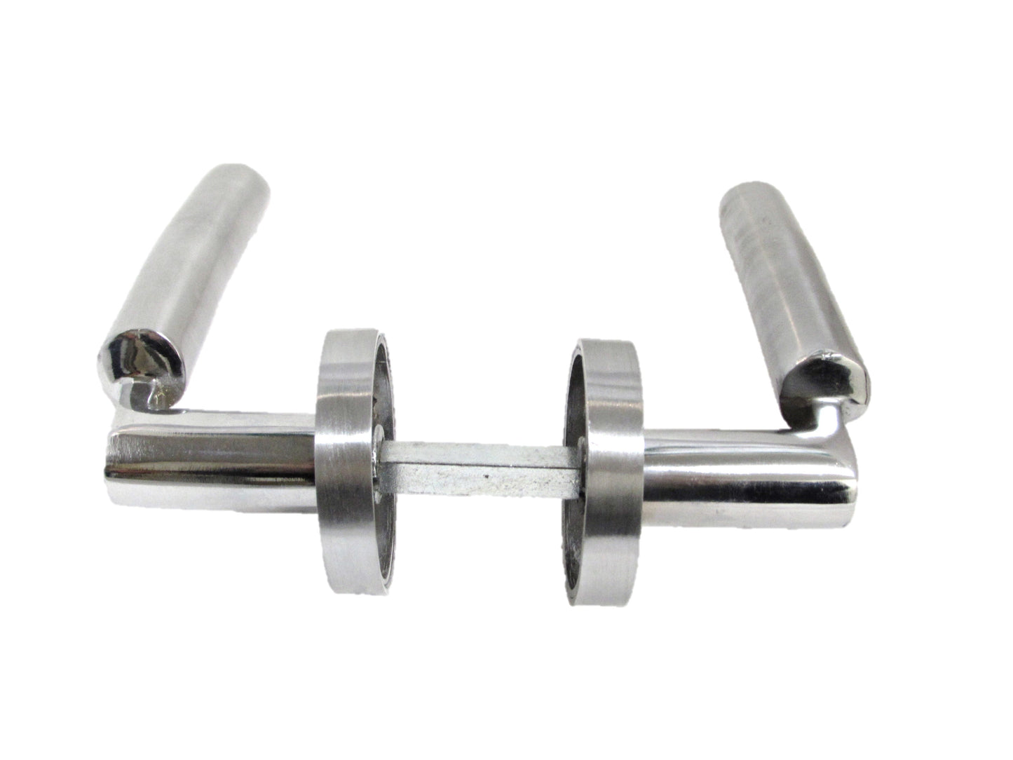 Poignées de porte Verona à levier sur rosace Duo - Chrome satiné 120 mm 