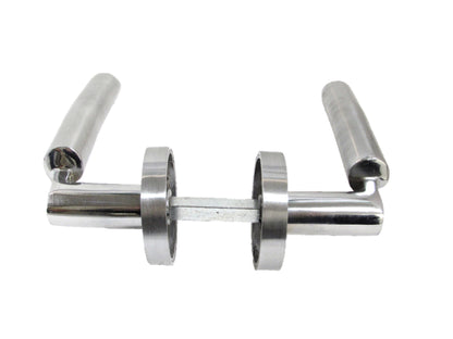 Poignées de porte Verona à levier sur rosace Duo - Chrome satiné 120 mm 