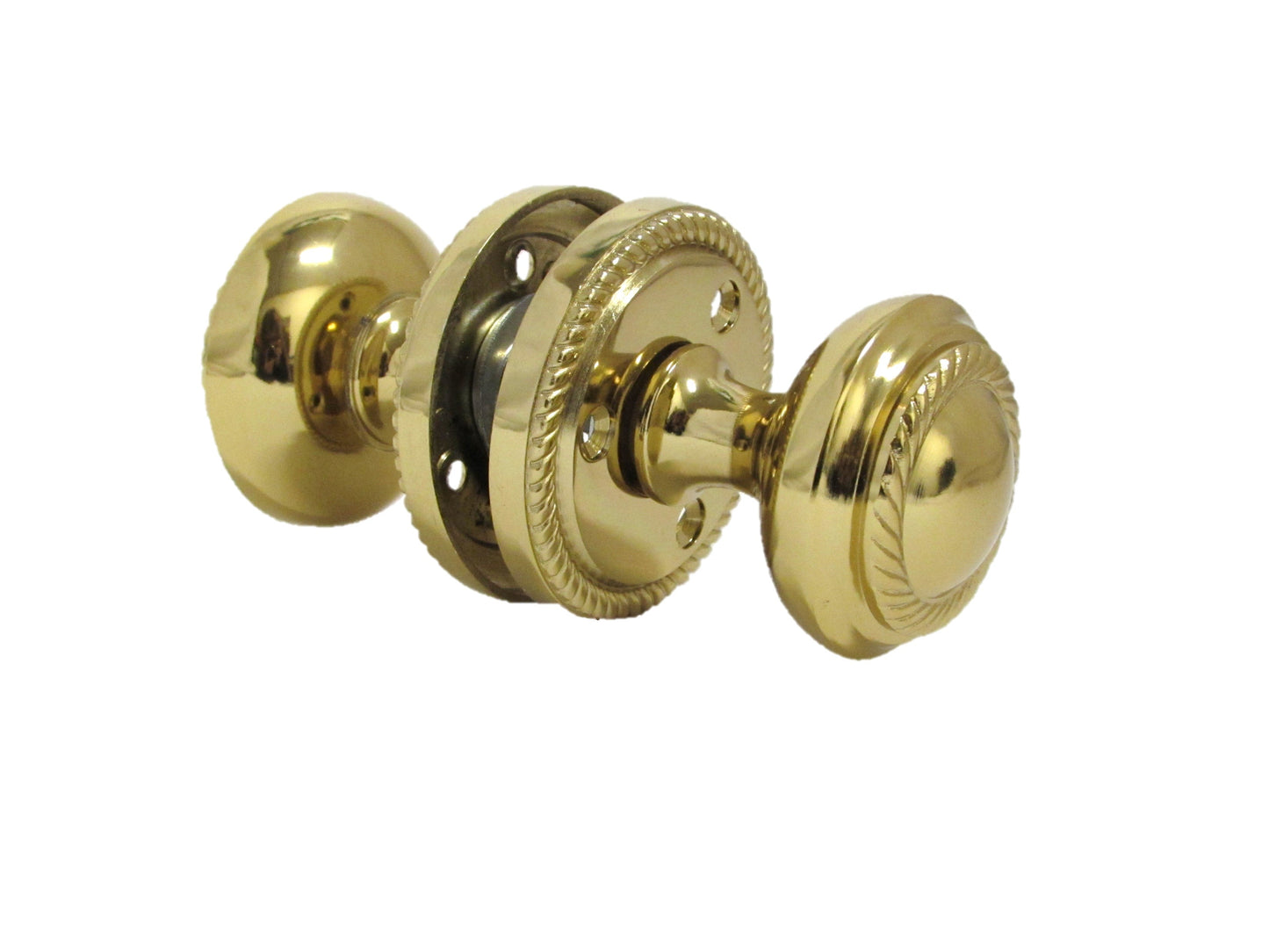 Boutons de porte ronds à mortaise style géorgien - Laiton 62 mm