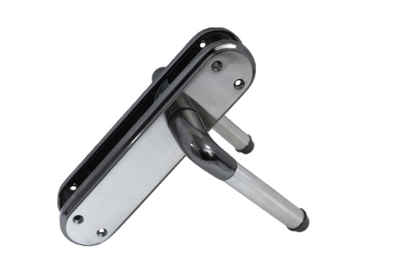Poignée de porte Marina à levier bicolore - Nickel noir et satiné 