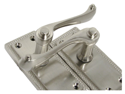 Poignées de porte à levier style géorgien, bord cordé - Satin 110 mm x 50 mm