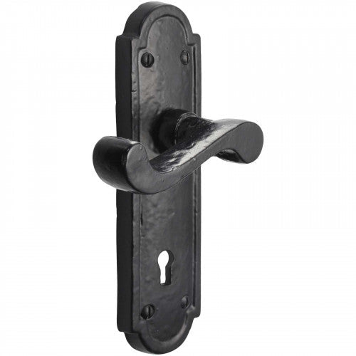 Poignées de porte en fer noir 172 x 48 mm, style cottage antique, style européen