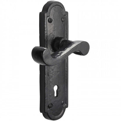 Poignées de porte en fer noir 172 x 48 mm, style cottage antique, style européen