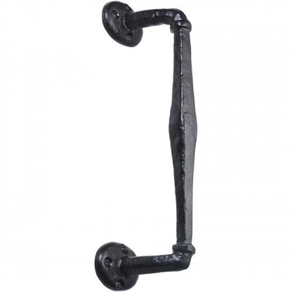 Poignées de porte en fonte noire antique, style rosace, fixations, pour portail, abri de jardin