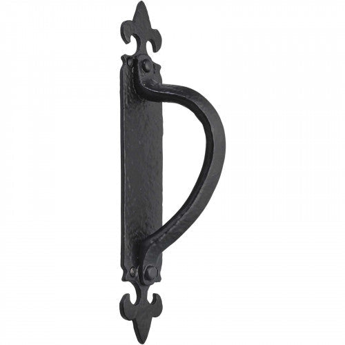Poignées de porte en fonte noire antique, style rosace, fixations, pour portail, abri de jardin