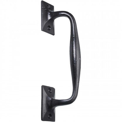 Poignées de porte en fonte noire antique, style rosace, fixations, pour portail, abri de jardin