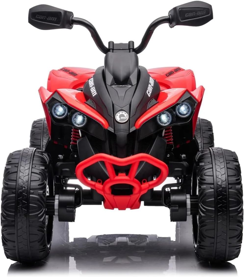FINOOS quad électrique enfant Can-am 4x4, 24V, LED, EVA, rouge