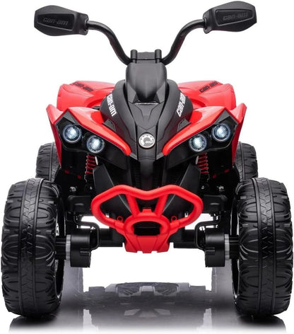 FINOOS quad électrique enfant Can-am 4x4, 24V, LED, EVA, rouge