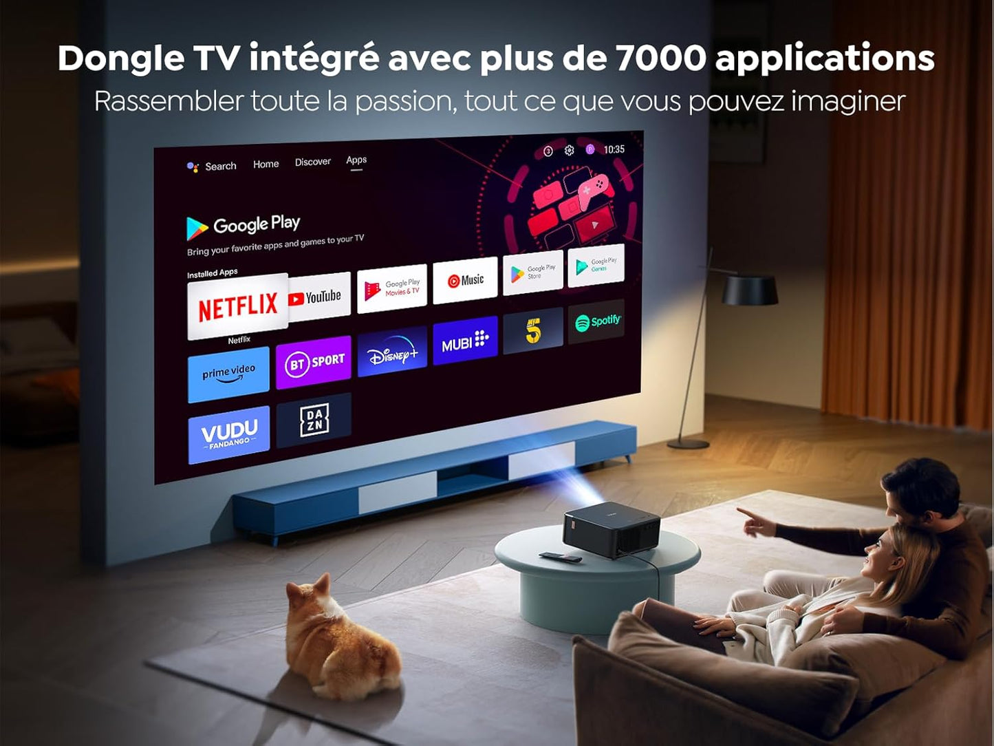 YABER K2s projecteur 4K 1200 ANSI, JBL 20W, WiFi6, BT 5.2, auto focus, Google TV