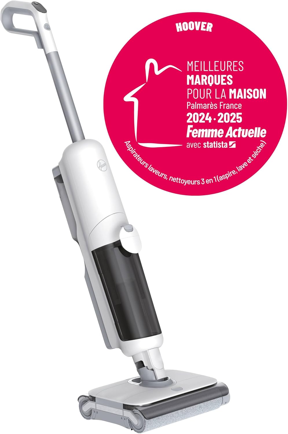 Hoover HW500 aspirateur sans fil laveur 230W, rouleaux, détection, auto-nettoyage