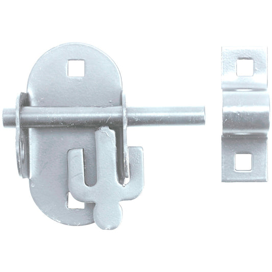 Serrure de porte de hangar à pêne ovale en zinc brillant BZP de 102 mm