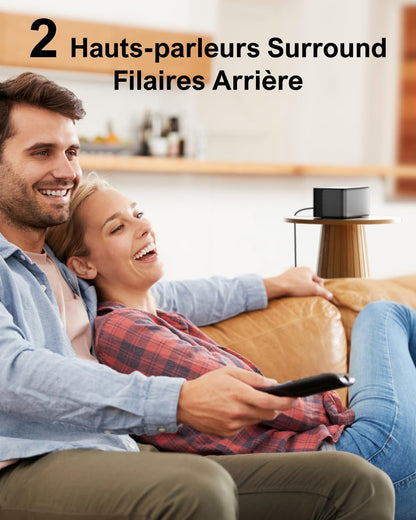 ULTIMEA barre de son TV 7.1 Dolby Atmos 460W, caisson sans fil, app, Poseidon D80
