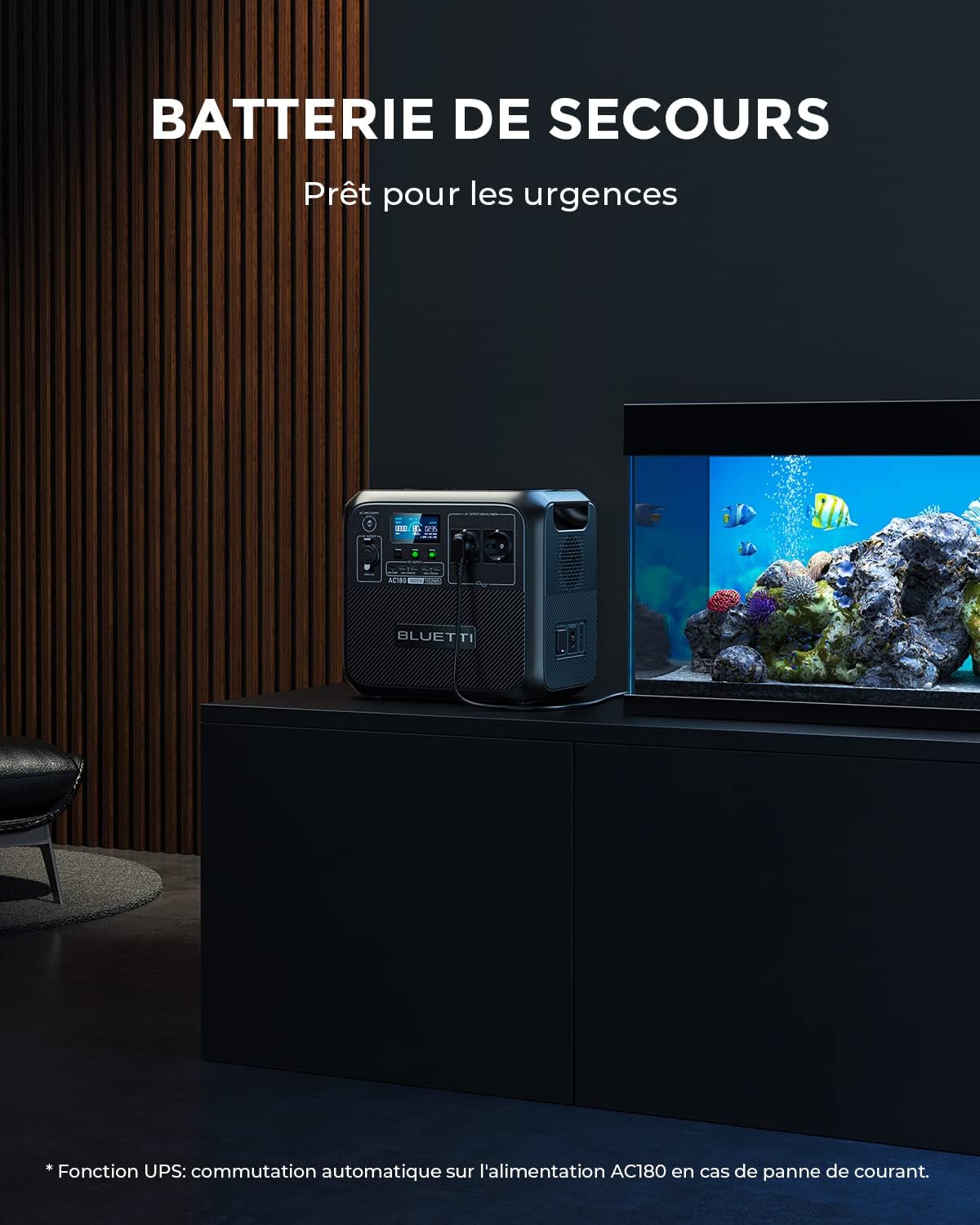 BLUETTI AC180 générateur portable 1152Wh, 1800W, recharge 45min (reconditionné)