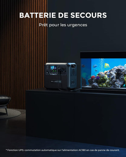 BLUETTI AC180 générateur portable 1152Wh, 1800W, recharge 45min (reconditionné)