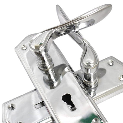 Poignées de porte à levier Stellar avec serrure interne - Chrome 170 mm x 50 mm