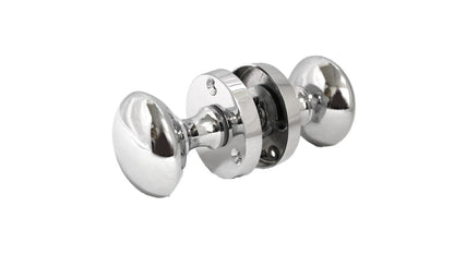 Boutons de porte ronds victoriens à mortaise à ressort - Chrome poli 56 mm