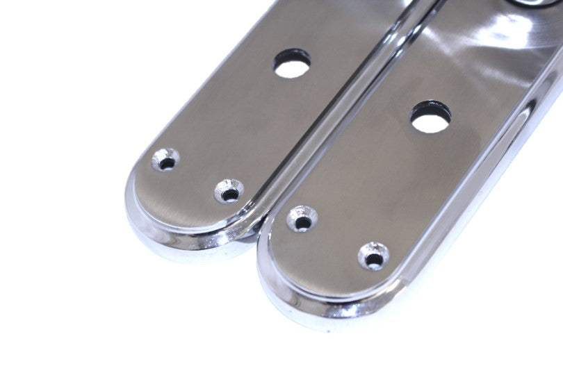Poignée de porte de salle de bain Marina à deux tons - Chrome et satiné 