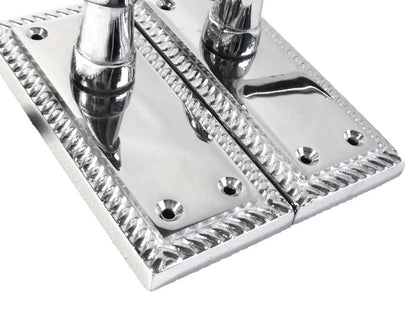 Poignées de porte à levier style géorgien avec bord cordé - Chrome 110 mm x 50 mm