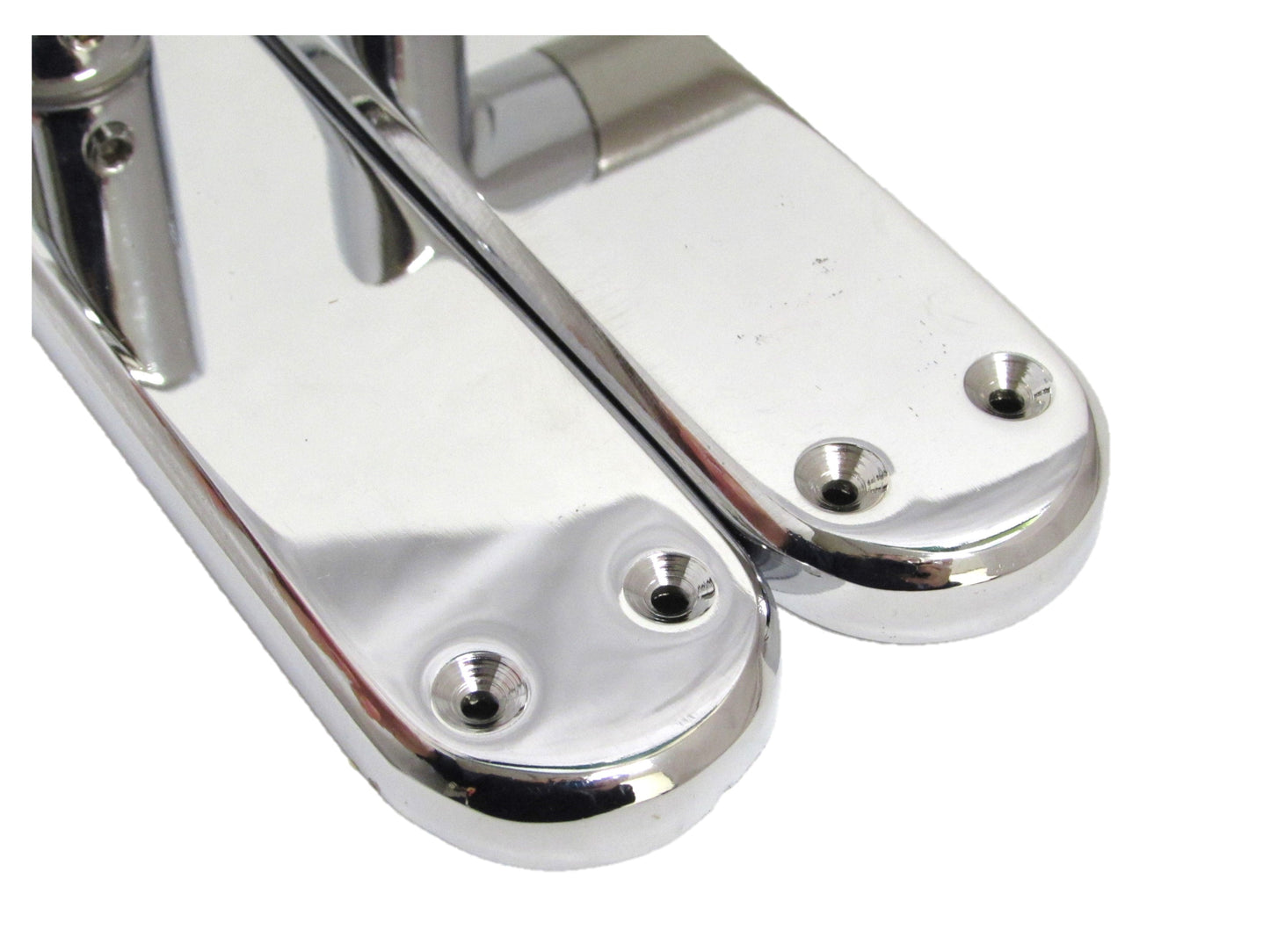 Poignées de porte à onglet, levier droit, pack Duo - Chrome satiné 180 mm
