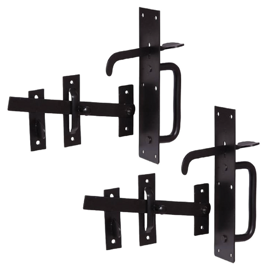 2 loquets Suffolk noirs pour portail de jardin, abri de jardin, porte, serrure à pouce, cottage