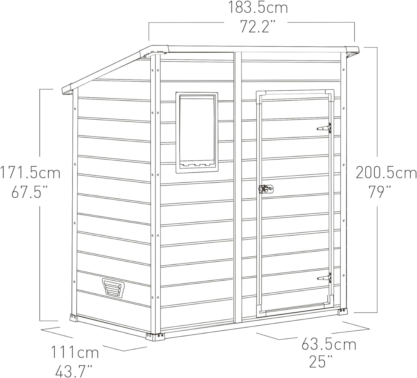 KETER Abri de jardin Manor 64 monopente 1.8m²