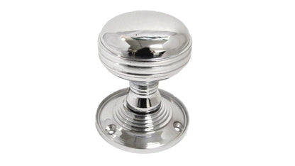 Boutons de porte cannelés à mortaise robustes - Chrome poli 64 mm
