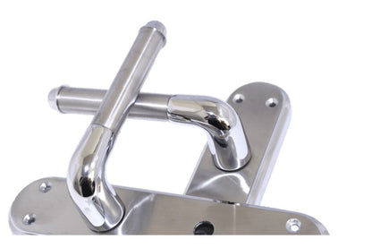 Poignée de porte de salle de bain Marina à deux tons - Chrome et satiné 