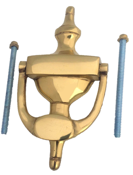 Heurtoir de porte victorienne en laiton massif doré de 15 cm, style urne, pour porte d'entrée victorienne