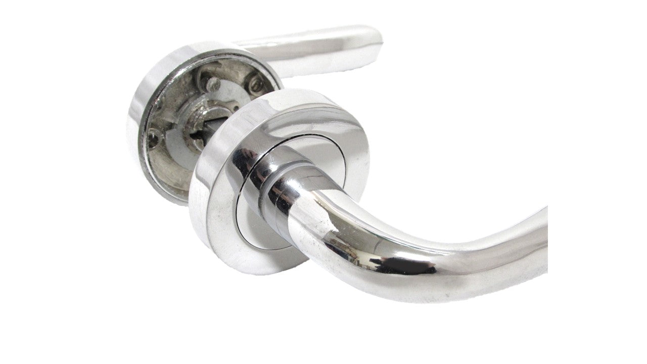 POIGNÉES DE PORTE À LEVIER CHROMÉES MARINA PEARL Modernes Style Rose Ronde